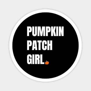 Pumpkin Patch Girl - Minimalist Design with a Pumpkin Magnet